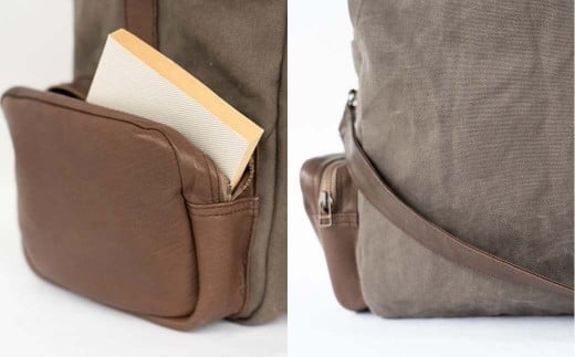 シカ革ボストンバッグ （鹿革+帆布） Z-UY-A07A