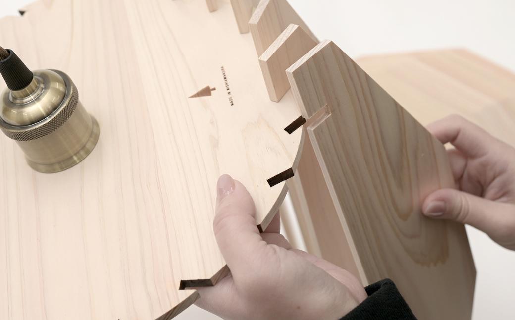 天然ひのきの木製 KD ペンダントライト＜ボブ＞ | 優しい間接光と森の香りの照明器具（無塗装・組立簡単・LED対応・引掛シーリング式） M-ms-A02A ボブ