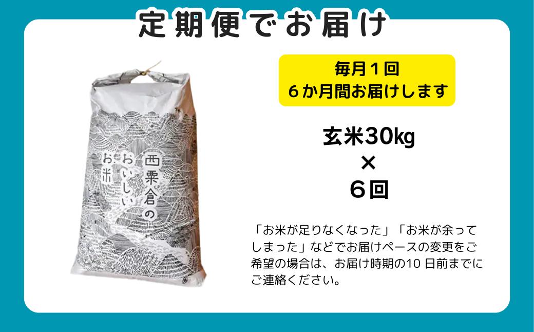 【令和8年産新米・先行予約】【6回定期便】あわくら源流米 あきたこまち 玄米 30kg｜西粟倉村産・昼夜寒暖差が育む甘み｜ふるさと納税 K-bd-CFZA