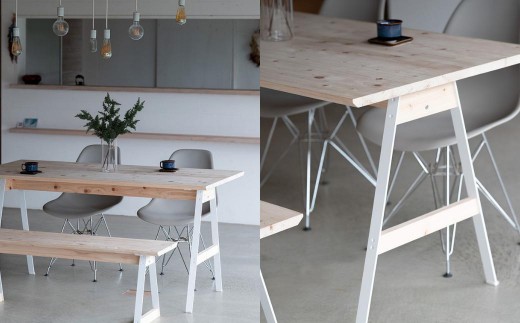 ダイニングテーブル 無垢材 ひのき kinari Table(キナリ テーブル) Black【幅150cm×奥行75cm】 M-mo-A49A ブラック（黒）