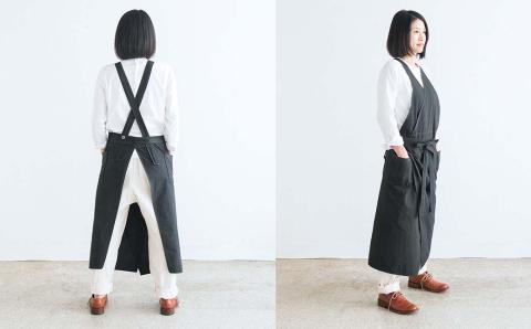 カシュクールエプロン_オーガニックコットン 草木染め S-UW-A08A