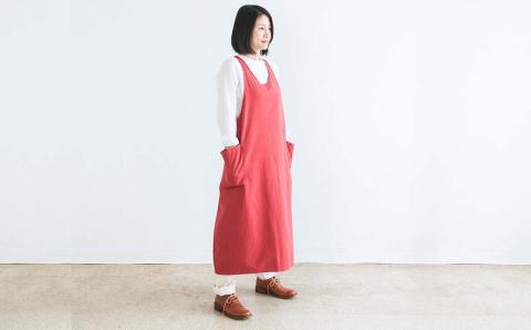 ロングエプロン_オーガニックコットン 草木染め S-UW-A13A