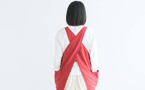 ショートエプロン_オーガニックコットン 草木染め S-UW-A20A