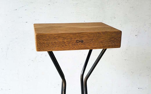国産栗の木のアイアンスツール60㎝（Fio）｜鉄×天然木 スツール 手仕事 日本製 西粟倉村 E-mp-A27A