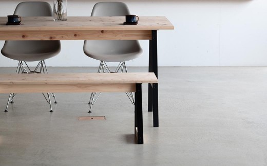 ダイニングテーブル 無垢材 ひのき kinari Table(キナリ テーブル) Black【幅150cm×奥行75cm】 M-mo-A49A ブラック（黒）