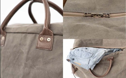 シカ革ボストンバッグ （鹿革+帆布） Z-UY-A07A