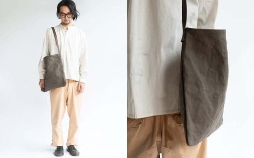 シカ革ショルダーバッグ（鹿革+帆布） Z-UY-A05A
