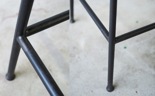 ケヤキのスツール 65cm Compago｜国産ケヤキ無垢材×アイアン脚 日本製 西粟倉村 E-mp-A23A