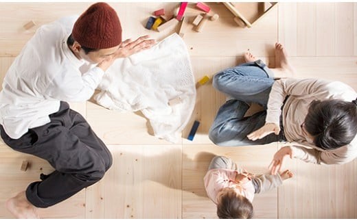 置くだけで無垢の床にユカハリ・タイル 8畳セット すぎ 無塗装 ウッドカーペット M-mm-A19A