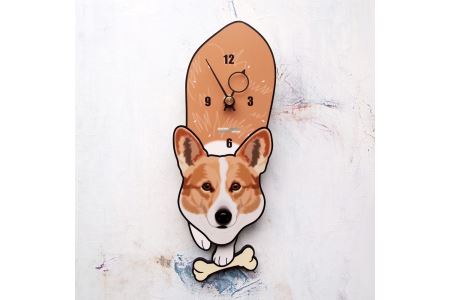 コーギー-犬の振り子時計 C-CD-088A