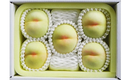 白桃 5玉 （1.5kg以上） 等級 ： ロイヤル 木箱入り