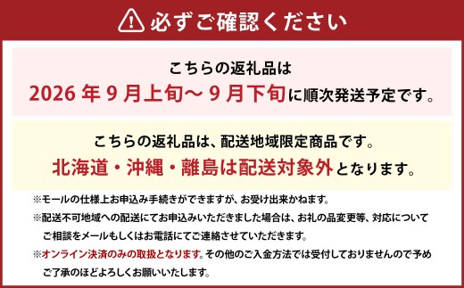 ぶどう 2026年 先行予約 瀬戸ジャイアンツ 3房 合計2kg以上 【2026年9月上旬～9月下旬発送予定】 ／ 桃太郎ぶどう ブドウ 葡萄 皮ごと 岡山県産 国産 フルーツ 果物 ギフト 河本農園 岡山県 美咲町 冷蔵