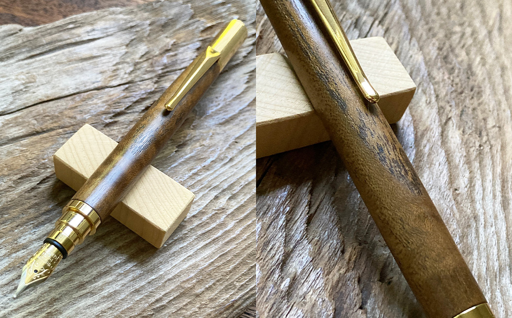 【ANA限定】 黄檗 （縮み杢） の万年筆N （G）