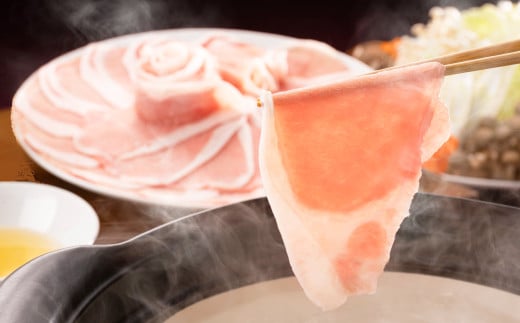 【3ヶ月定期便】おかやまピーチポーク しゃぶしゃぶセット 4～6人前(ゆず塩ぽん酢付き)×3回 計12人前～18人前 計約1680g 豚肉 ポーク ロース バラ お肉 肉 しゃぶしゃぶ 鍋 セット ポン酢 冷凍 岡山県