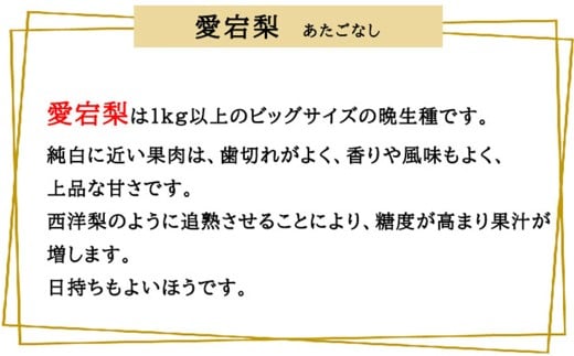 あたご梨 3～6玉 約4kg 【2025年11月下旬～12月下旬迄発送予定】 愛宕梨 梨 なし 和梨 果物 果実 フルーツ 大玉 岡山県 美咲町 常温