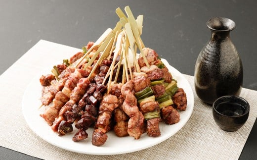 《6ヶ月定期便》 『京鴨』串6種バーベキューセット（約1.1kg） ／ むね串 むねネギ串 もも串 ももネギ串 砂ずり串 ササミ串