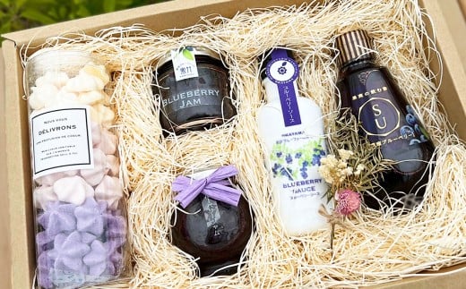 ブルーベリー農家のギフトセット ／ 5種 飲む酢 ソース ジャム ハイブッシュブルーベリージャム メレンゲ菓子