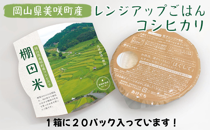 レンジ アップ ごはん 岡山県美咲町大垪和西棚田米 （ コシヒカリ ）20