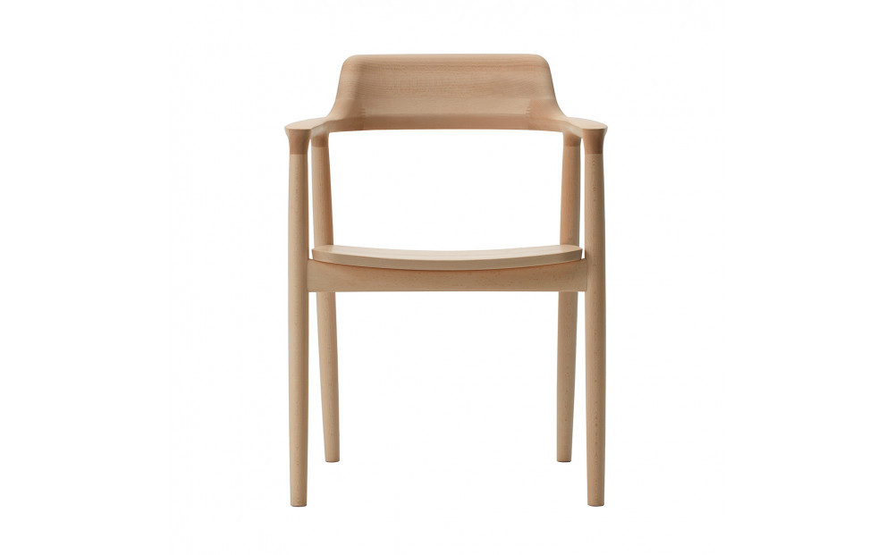 HIROSHIMAアームチェア（板座）アンスチームドビーチ[2955-31]