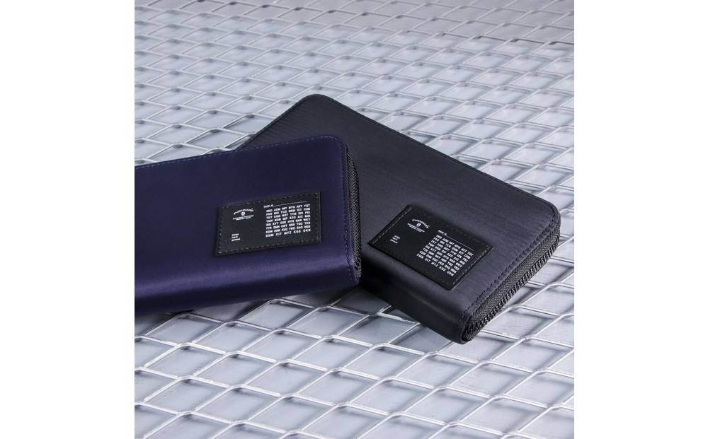 FUKUNARY 千菱 ラウンド長財布 MA-1 ブラック F022