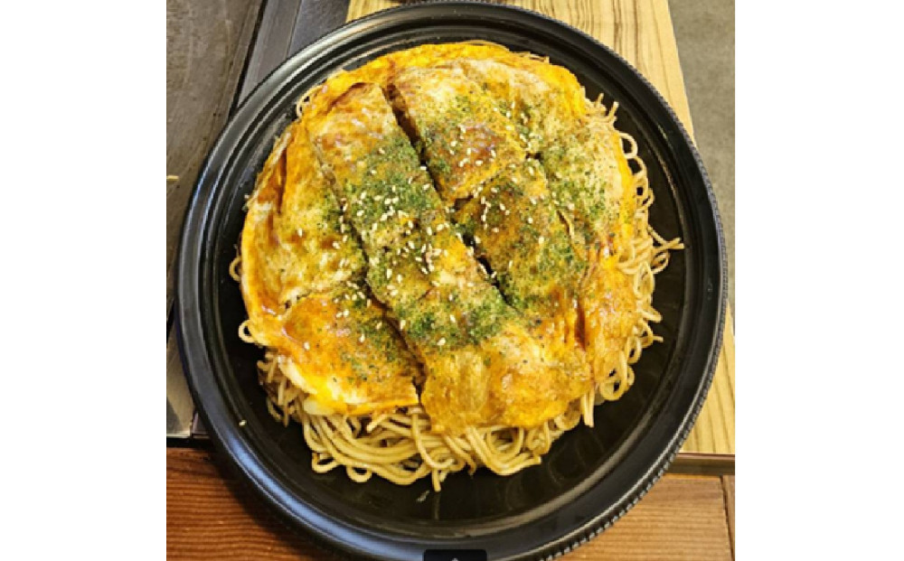 3種類の広島お好み焼き（そば）　3枚セット　王道・邪道・迷彩焼き各1枚ずつ