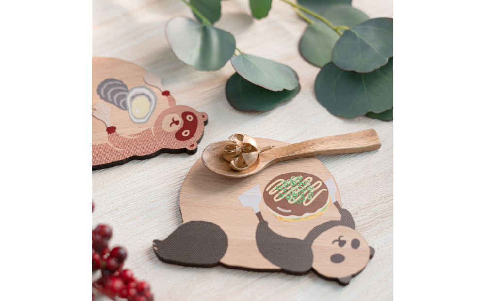 Ten＆O　木製プレートコレクション  ひろしまたぬき × ひろしまぱんだ　各1枚 合計2枚入り