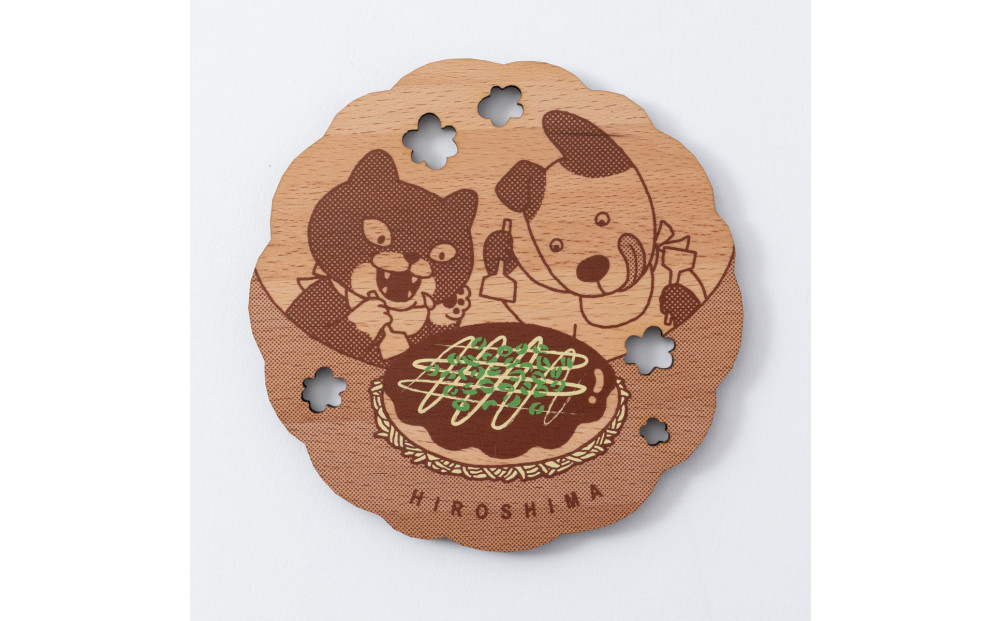 Ten＆O　木製プレートコレクション しまなみサイクリング × 広島お好み焼き　各1枚 合計2枚入り