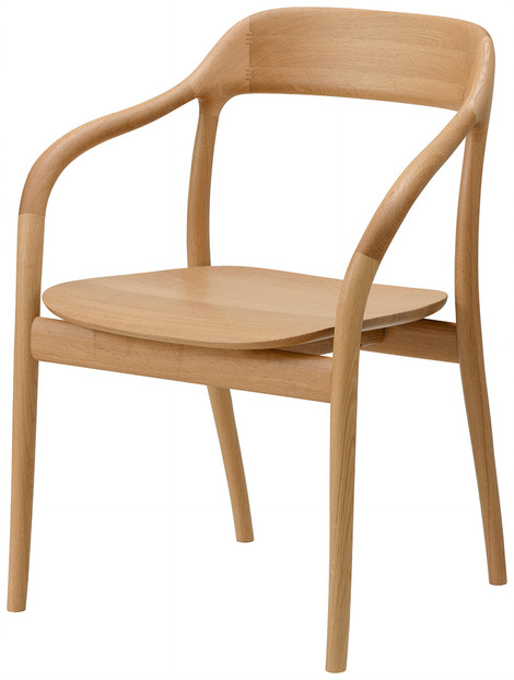 Takoアームチェア（板座）ホワイトオーク・ナチュラルクリア[2543-21]