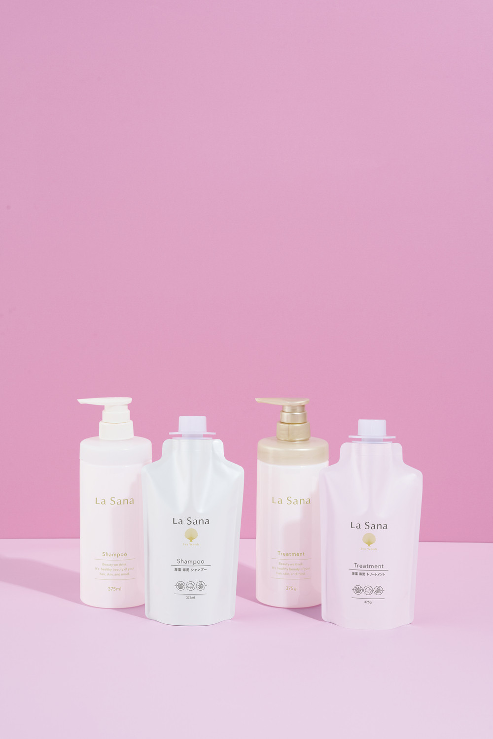 ＼年内発送／ ラサーナ 海藻 海泥 シャンプー・トリートメント・専用空ボトル セット