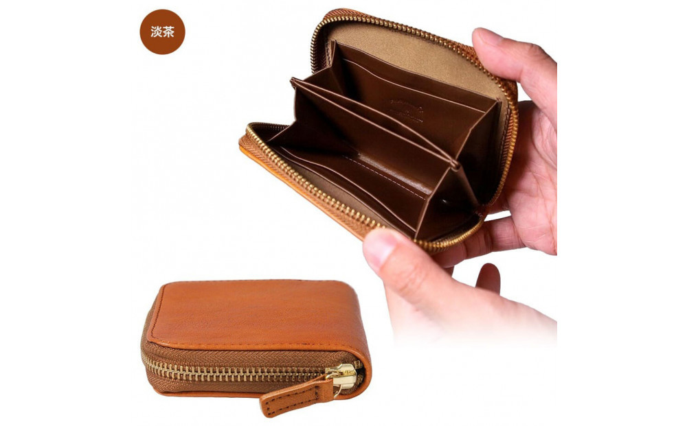 ＼年内発送／ミニマム財布栃木レザーWコガシ/淡茶 L008