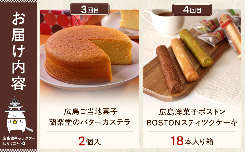 【定期便 全4回】ええじゃろひろしま便！　ぶちうまケーキ定期便