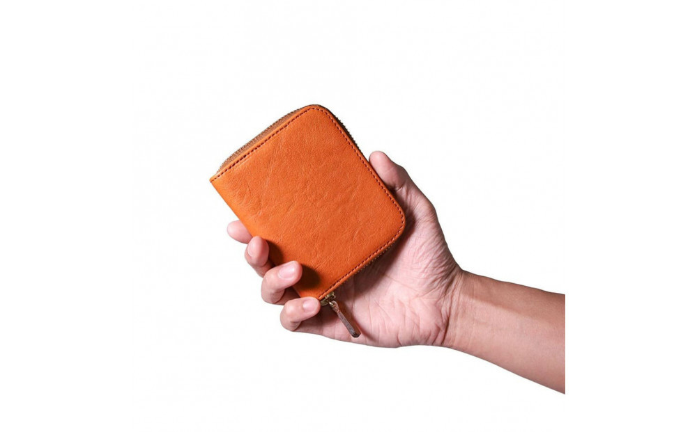 ＼年内発送／ミニマム財布栃木レザーWコガシ/淡茶 L008