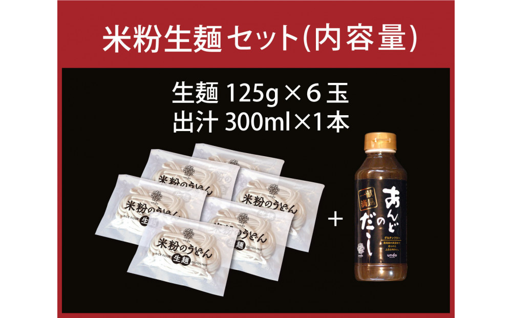 グルテンフリー　アンド　米粉生麺　出汁付き6食セット