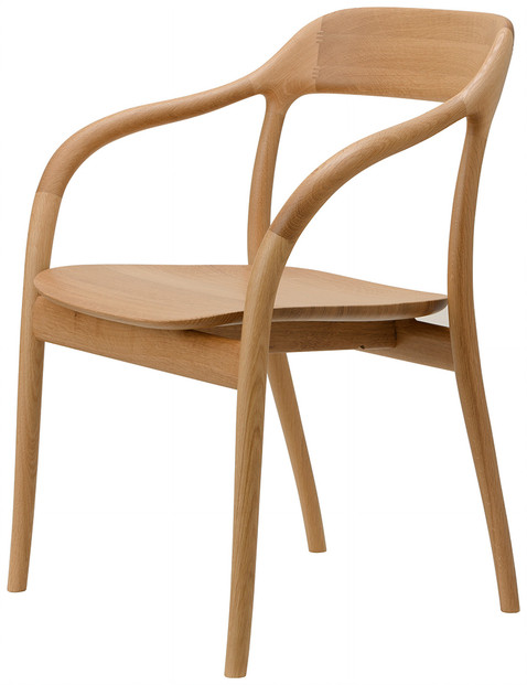 Takoアームチェア（板座）ホワイトオーク・ナチュラルクリア[2543-21]