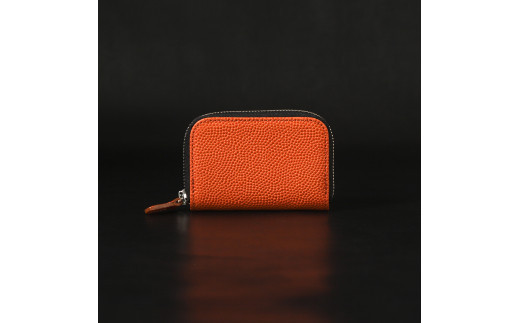コインパース(ラウンド)本革バスケ/オレンジ ML102
