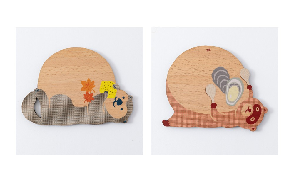 Ten＆O　木製プレートコレクション  ひろしまたぬき × ひろしまらっこ　各1枚 合計2枚入り