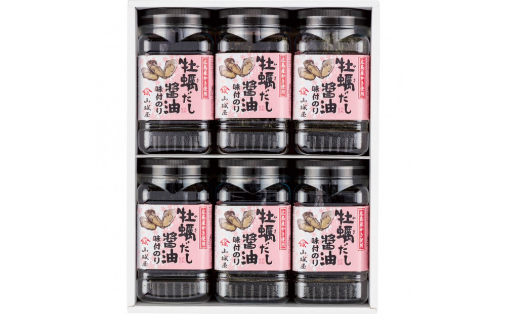山城屋　広島産かき使用　牡蠣だし醤油味付のり８切３２枚入×6 個