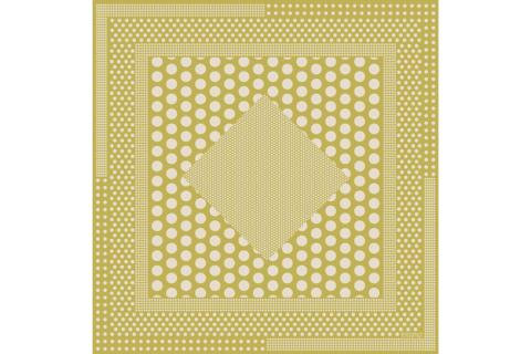 ウオーク社　ふろしきハンドライトセットM（ポルカドット/イエロー）（ハンドル色：ブラウン）