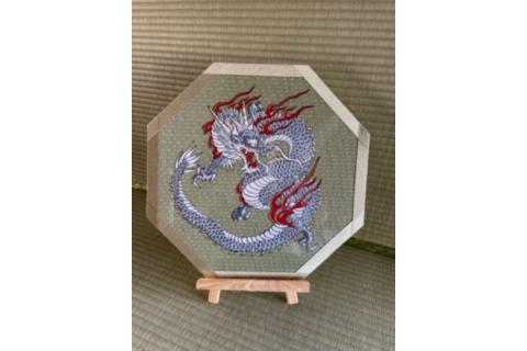 風水畳細工龍の置物 八角形 A