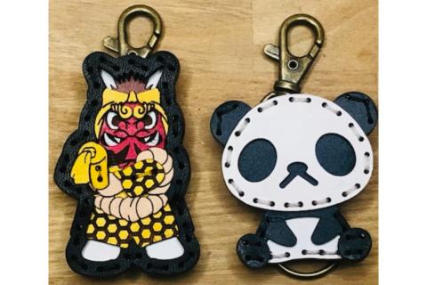 ヤブver2&zooパンダ レザーキーホルダーセット