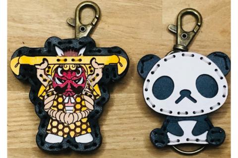 ヤブver3&zooパンダ レザーキーホルダーセット