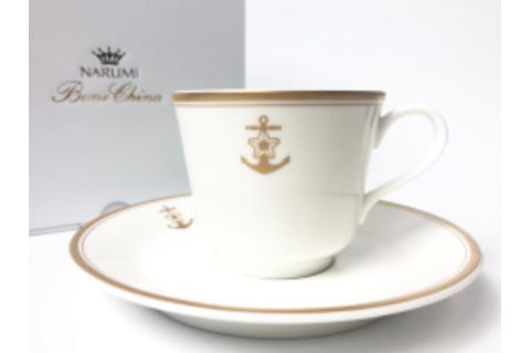 コーヒーカップ＆ソーサー（桜に錨）　鳴海製陶製