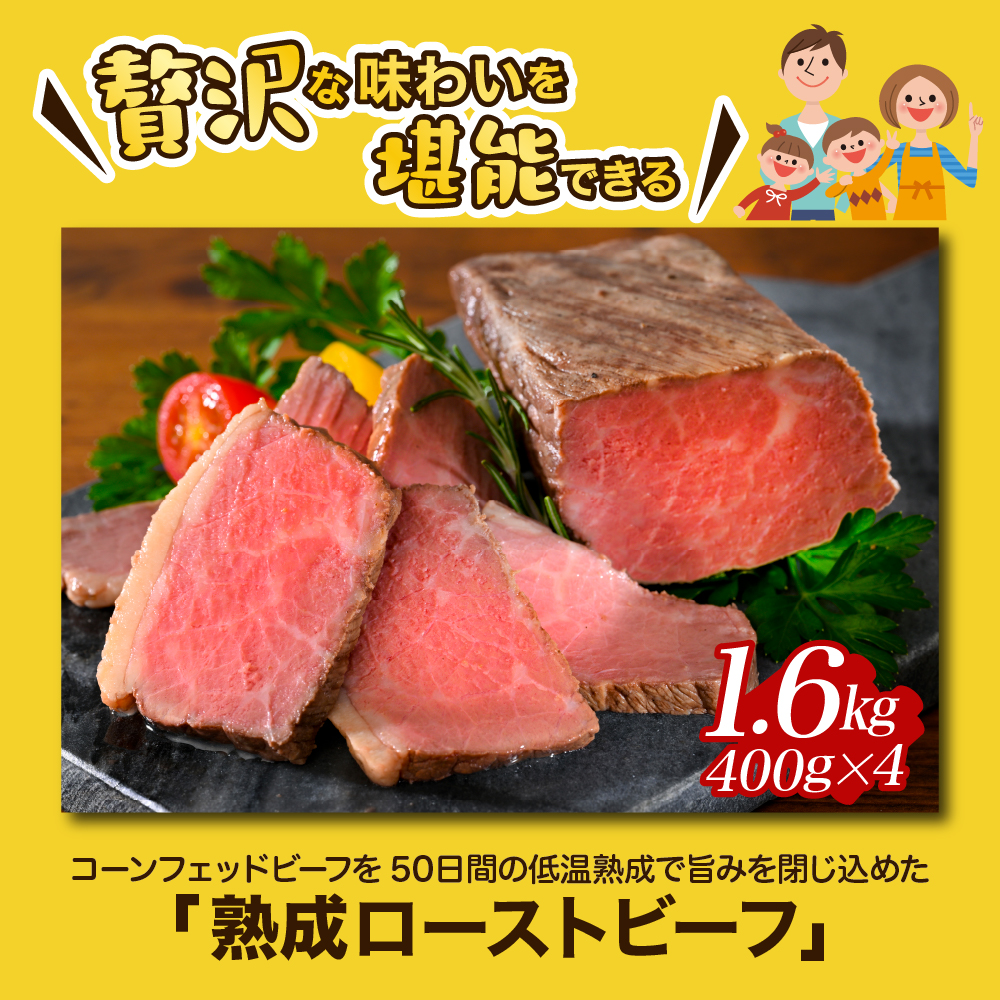 熟成ローストビーフ1.6kgと三元豚ローストポーク300g