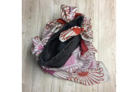 ウオーク社　手縫いふろしきハンドきせかえバッグセットM（ヒラソル/ピンク）（ハンドル色：アカ）