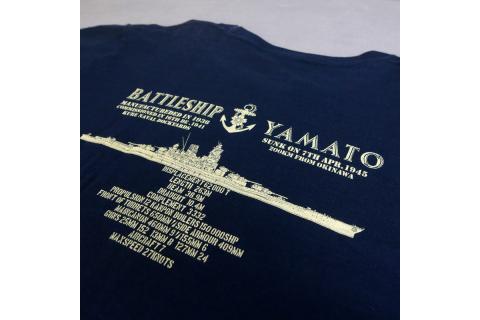 戦艦大和Tシャツ(金蒔絵シール付き)　Mサイズ