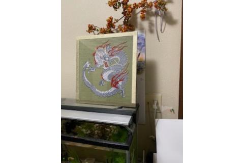 風水畳細工龍の置物 四角形 A