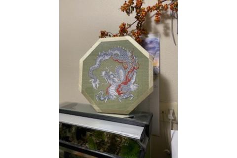 風水畳細工龍の置物 八角形 B