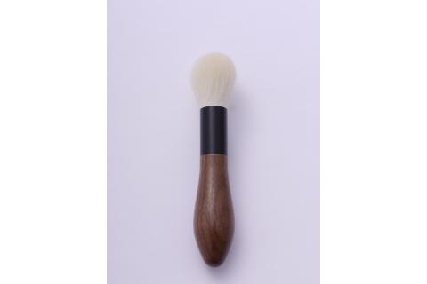 最高級化粧筆 古羊毛 花　ウォールナット渋茶 2本セット （フェイス/シャドウ）