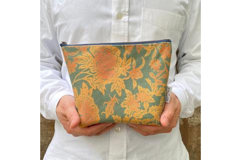 舟形 ポーチ グリーン【金唐紙】[HUG-はぐ-]