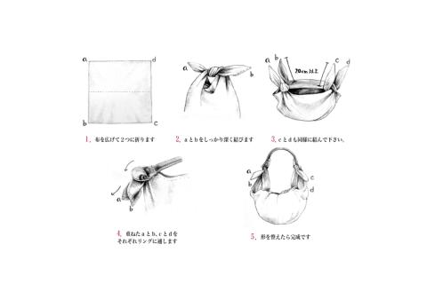 ウオーク社　ふろしきハンドセット尾道帆布（アオ）